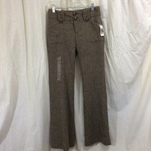 GAP Trousers NEW Wide Leg Brown Tweed Lined Wool Blend Pants Size 4